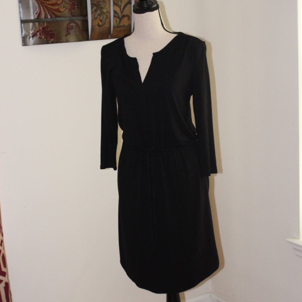 Willi Smith, 3/4  sleeve draw string waistband dress